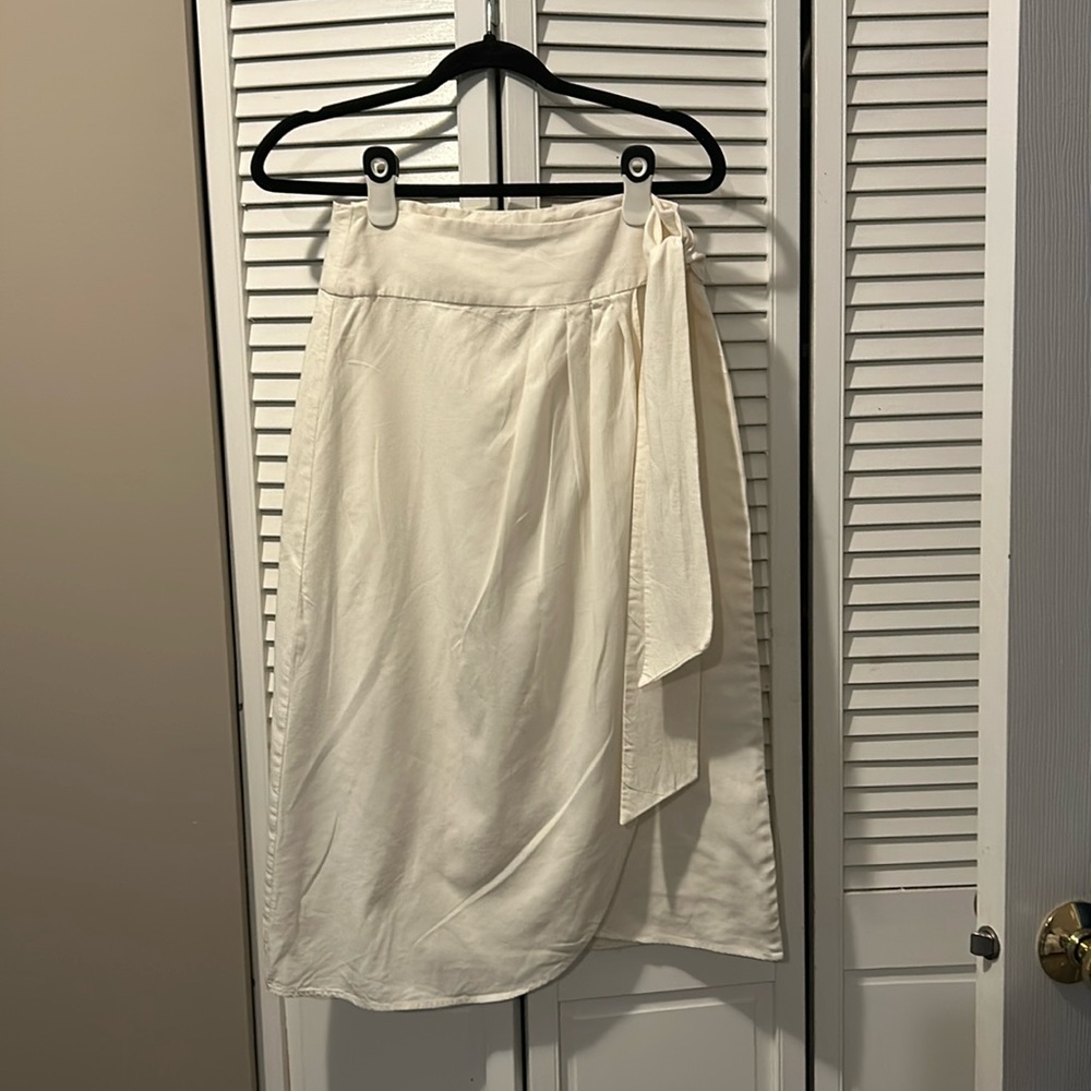 Zara wrap tie skirt | Ivory